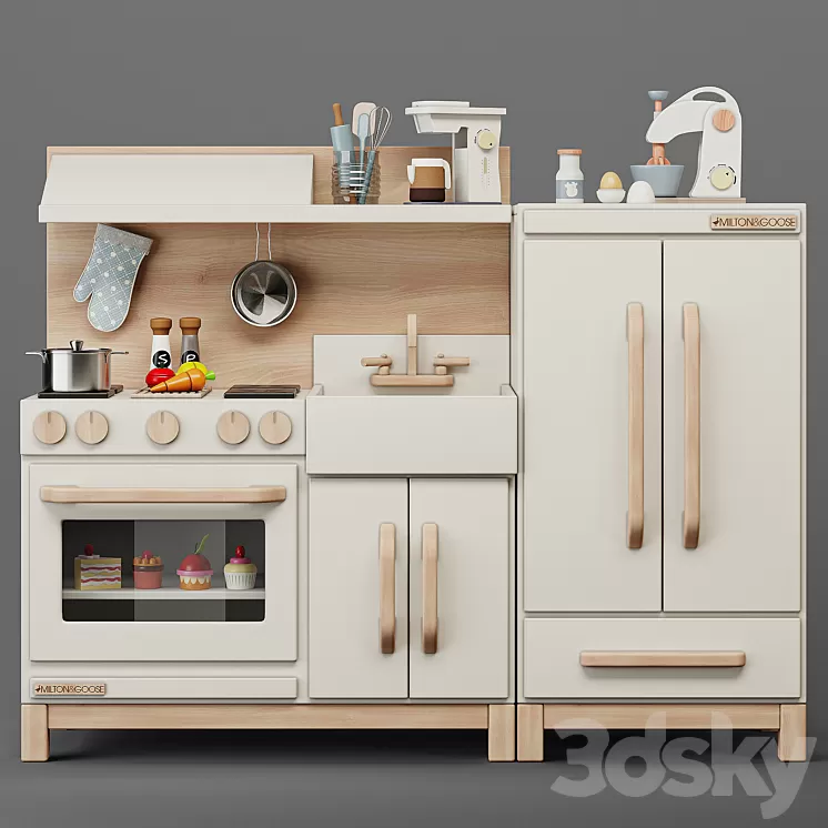 MILTON & GOOSE Play Kitchen Toy 3D Model Free Download
