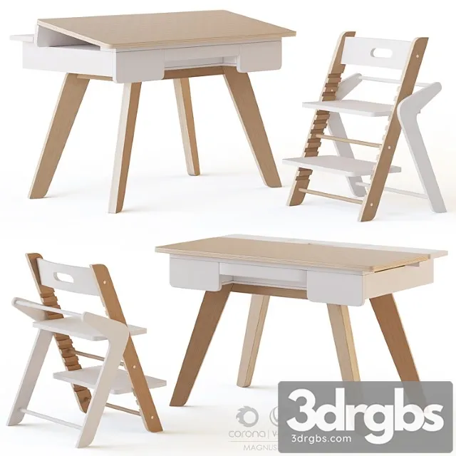 Mimiloona Magnus Stol I Stul Dlia Detskoi 3D Model Download