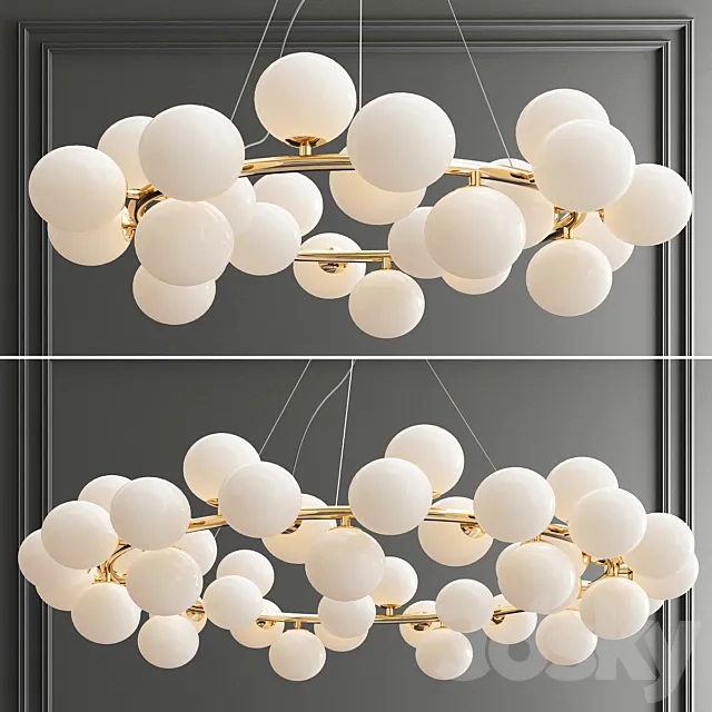 Mimosa Round 25 & 45 Lamp Chandelier 3D Model Mimosa Round 25 & 45 Lamp Chandelier 3D Model