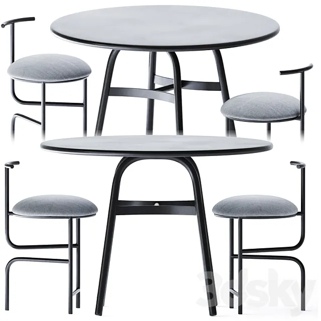 Ming Aluminum Dining Table by Stellar Works 3DModel