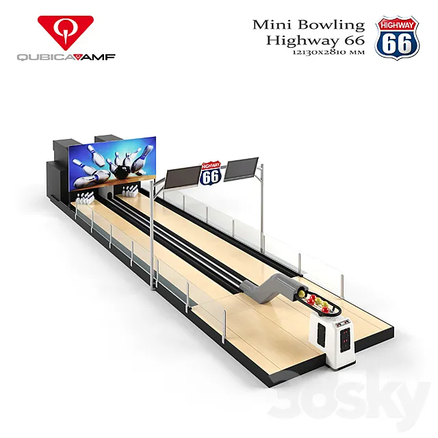 Mini-bowling “Qubica AMF – Highway 66” 3D Model Mini-bowling “Qubica AMF – Highway 66” 3D Model