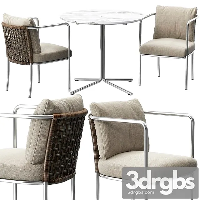 Mini cafe chair jelly table by living divani 2 3D Model Download