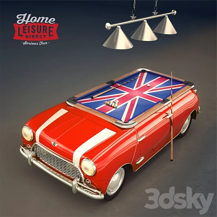 Mini-Cooper1965_pool_table 3D Model Free Download