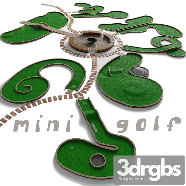 Mini golf. a set of 9 fields 3D Model Download