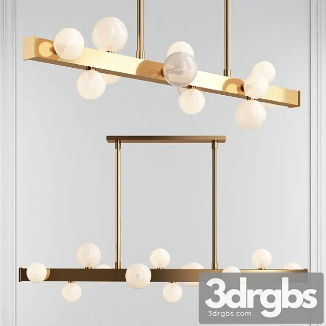 Mini Hinsdale 12 Light Sputnik Linear Led Chandelier 3D Model Download