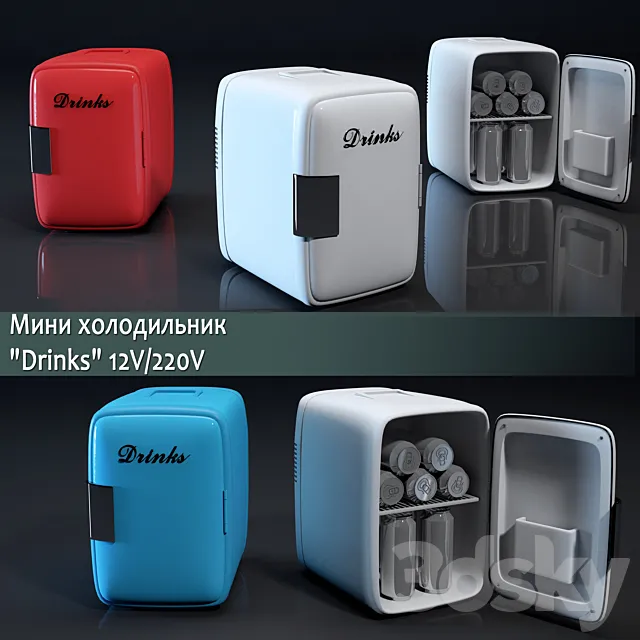 Mini Refrigerator “Drinks” 3DModel
