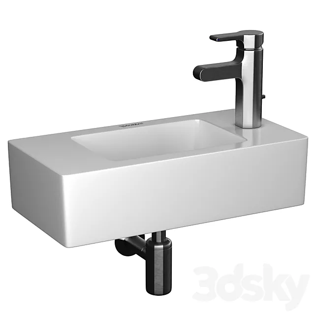 Mini sink Duravit Vero & mixer Jacob Delafon Singulier 3D Model Mini sink Duravit Vero & mixer Jacob Delafon Singulier 3D Model