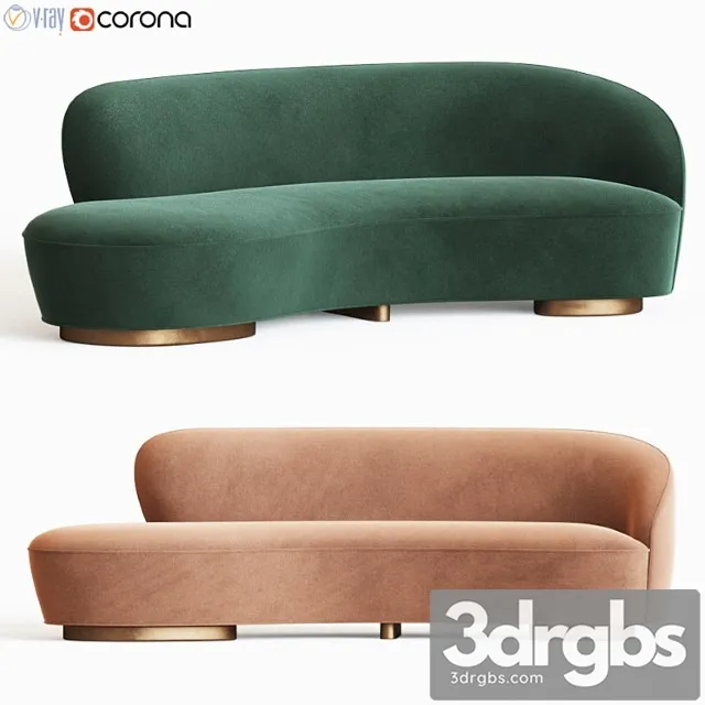 Mini sofa with arm vladimir kagan 2 3D Model Download