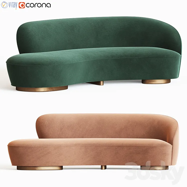 Mini Sofa With Arm Vladimir Kagan 3D Model Free Download