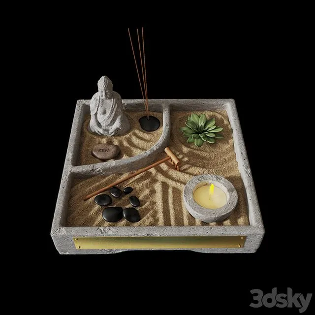 Mini Zen Garden 3D Model