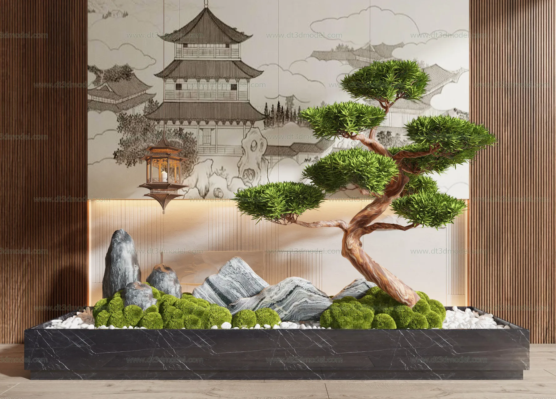 Miniature Garden 3D Scenes – Interior Plants – 009 – VRAY Render