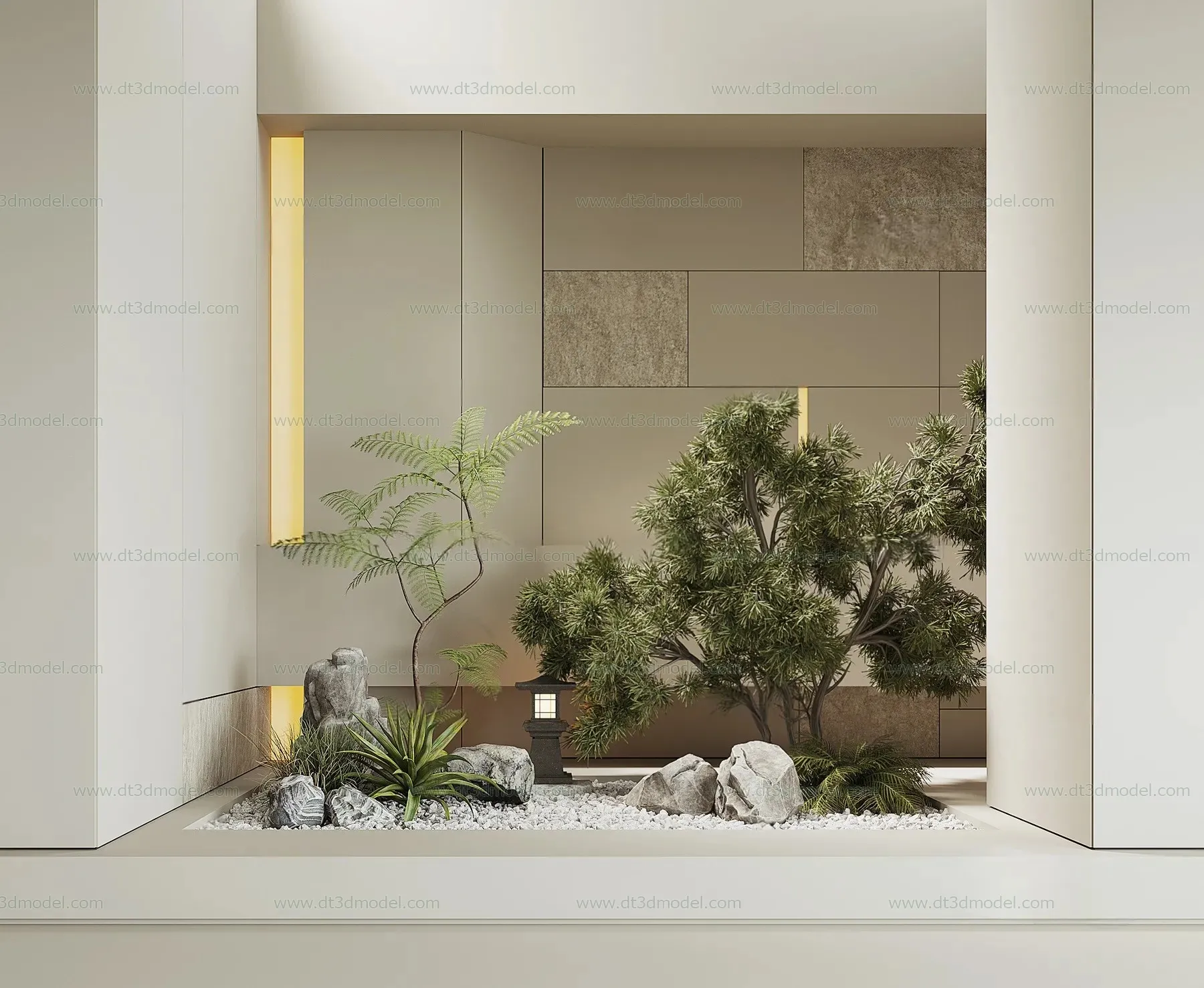 Miniature Garden 3D Scenes – Interior Plants – 026 – VRAY Render
