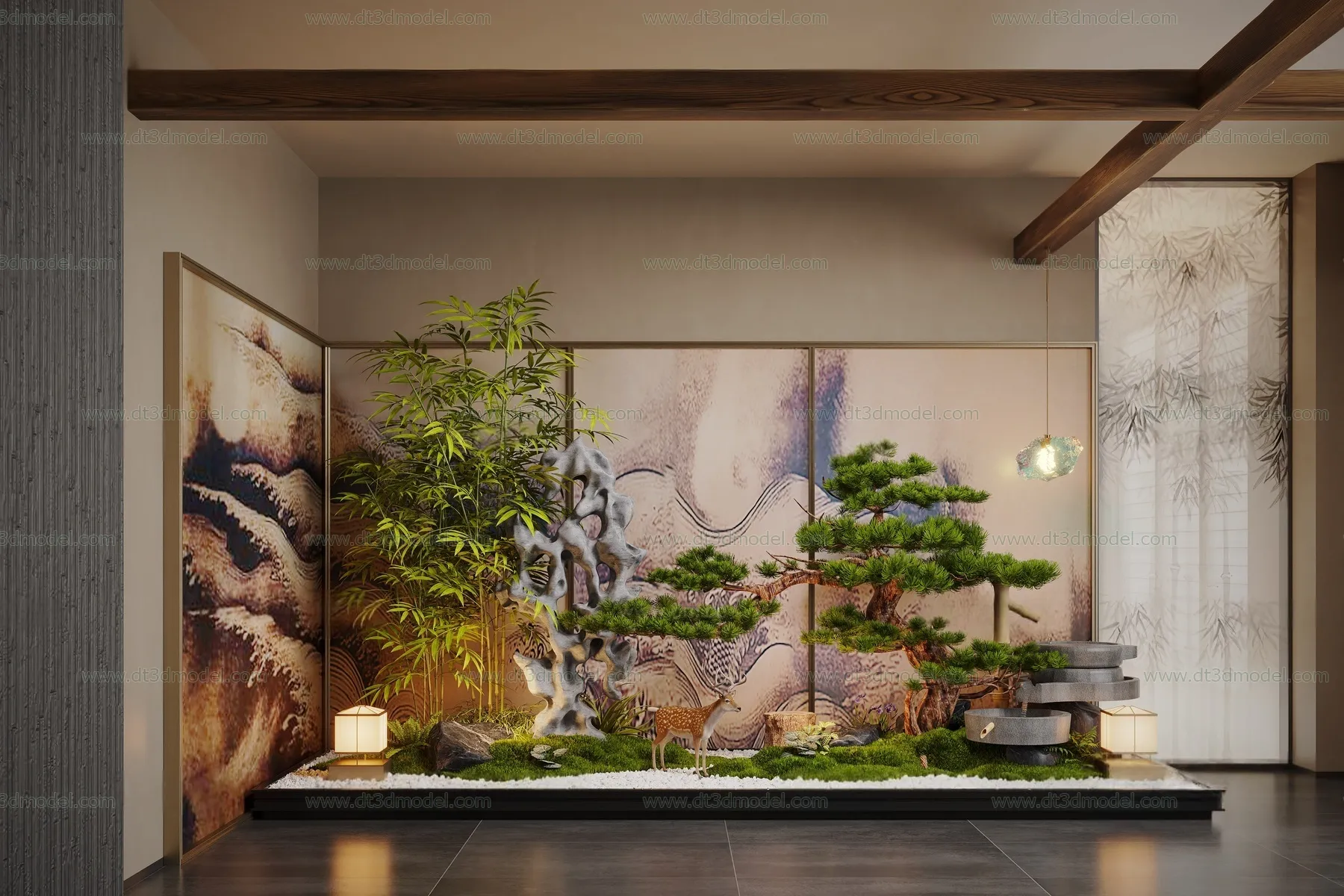Miniature Garden 3D Scenes – Interior Plants – 030 – CORONA Render