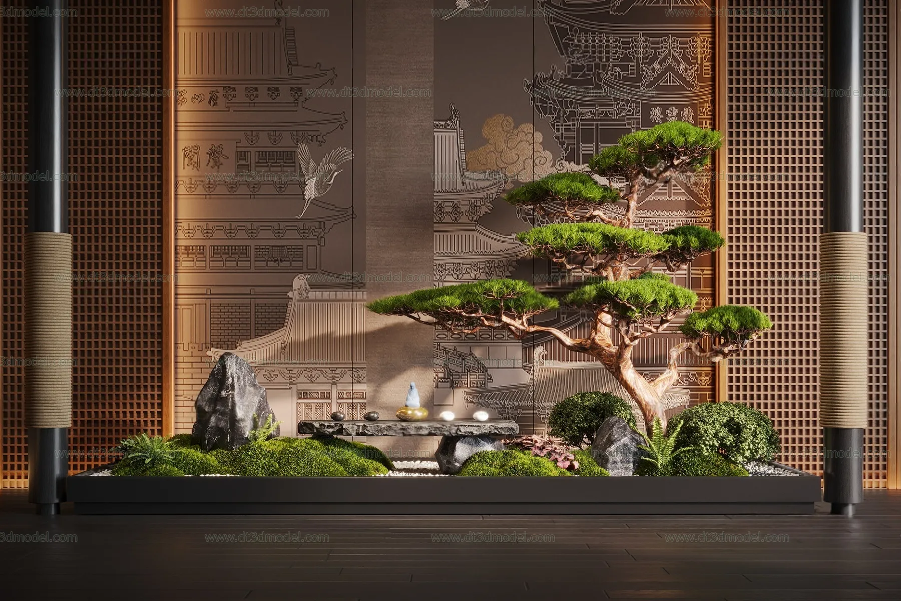 Miniature Garden 3D Scenes – Interior Plants – 032 – CORONA Render