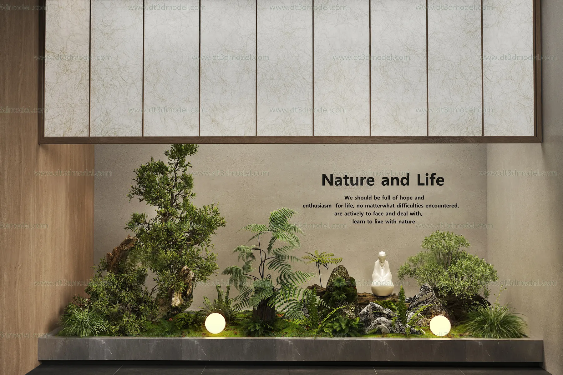 Miniature Garden 3D Scenes – Interior Plants – 038 – VRAY Render