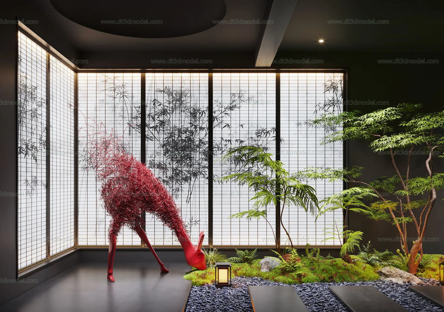 Miniature Garden 3D Scenes – Interior Plants – 042 – CORONA Render