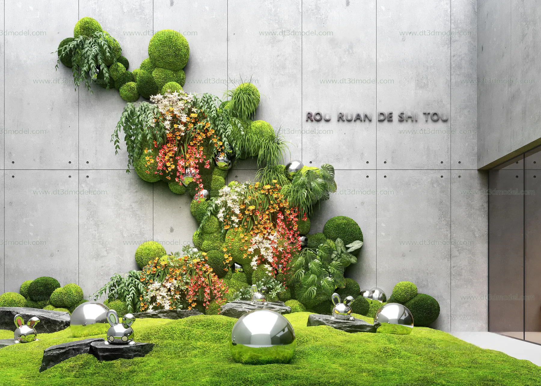 Miniature Garden 3D Scenes – Interior Plants – 049 – CORONA Render