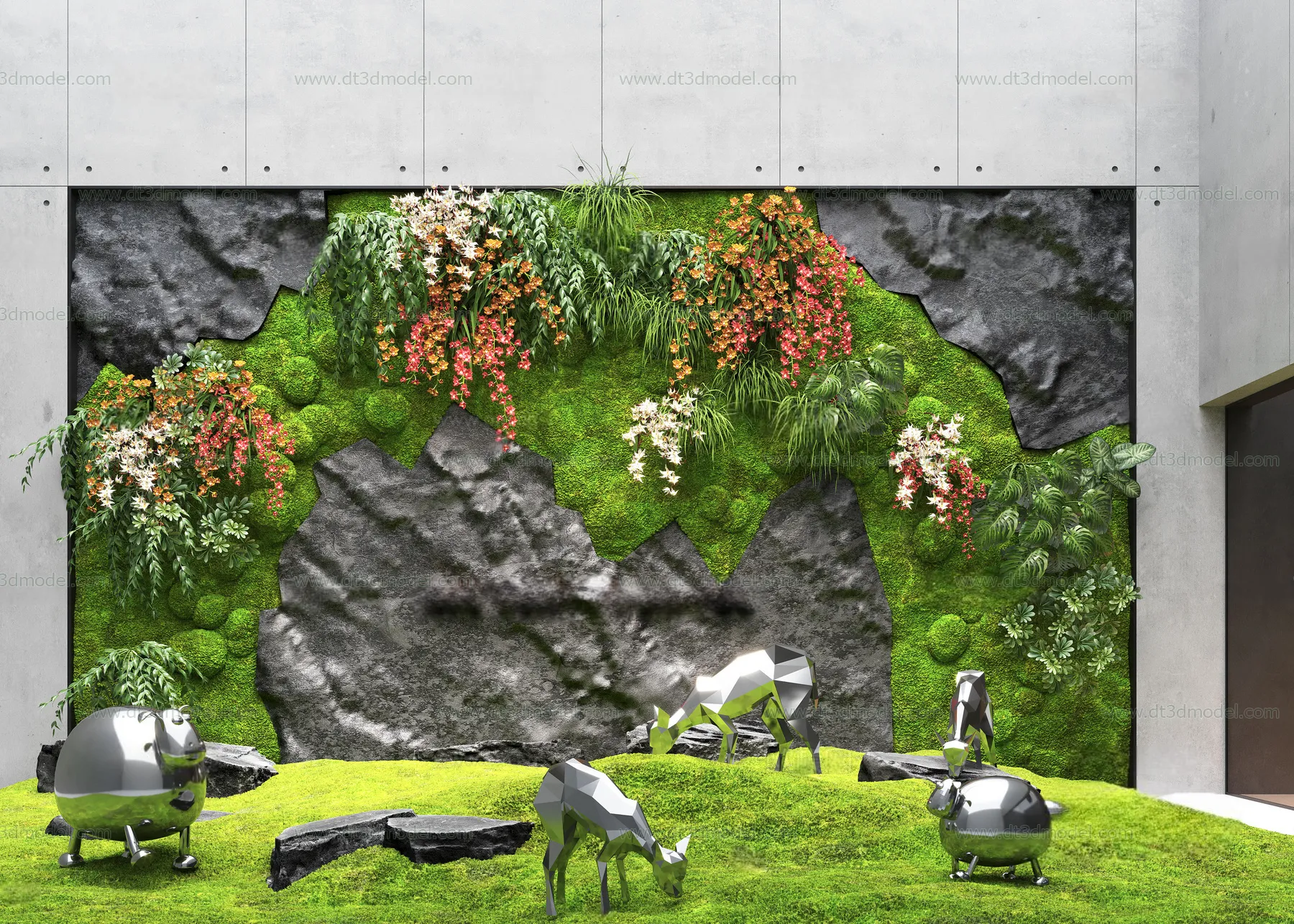 Miniature Garden 3D Scenes – Interior Plants – 053 – CORONA Render