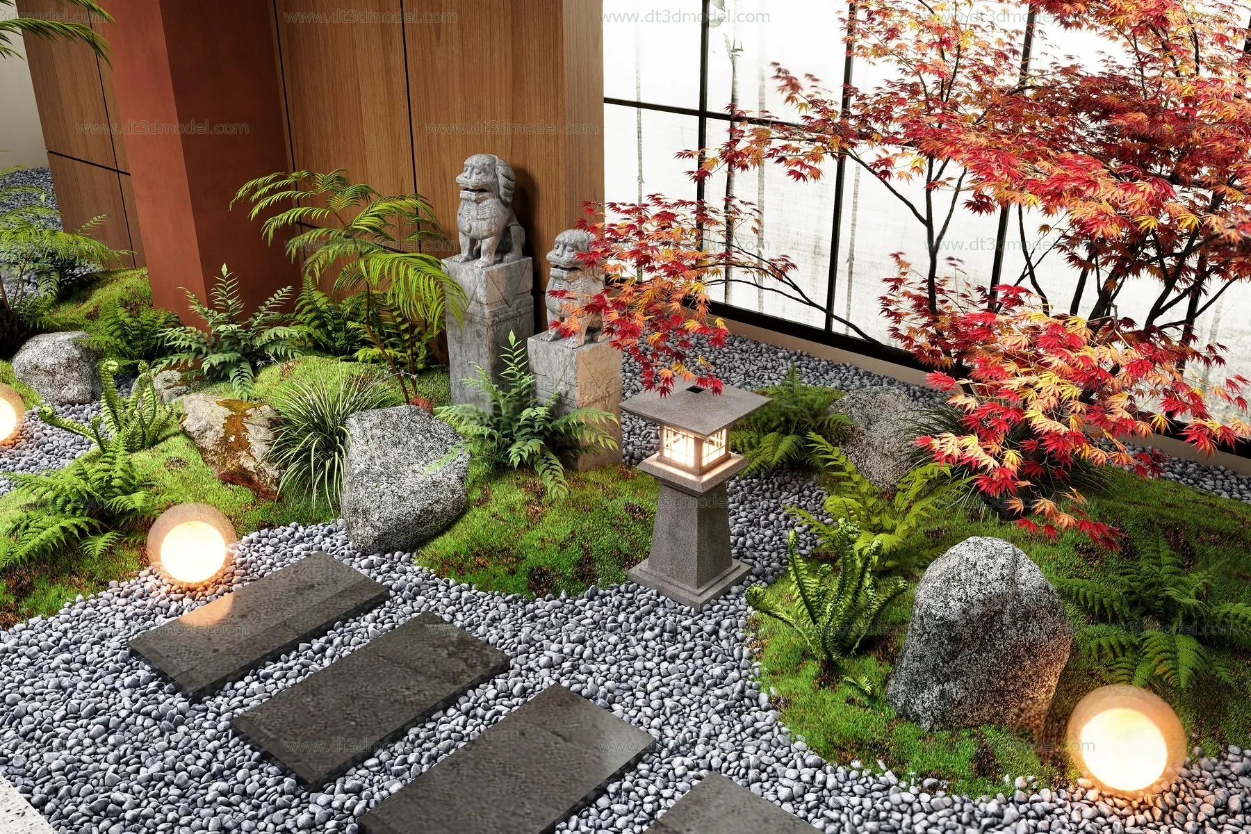 Miniature Garden 3D Scenes – Interior Plants – 067 – CORONA Render