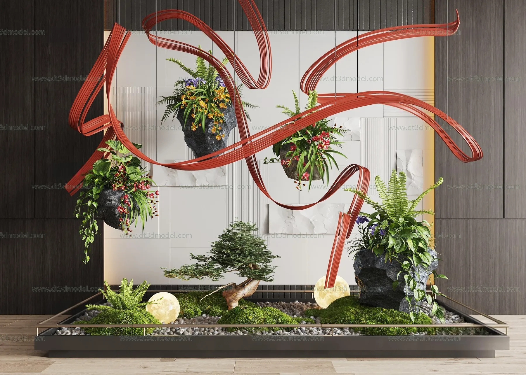 Miniature Garden 3D Scenes – Interior Plants – 069 – CORONA Render