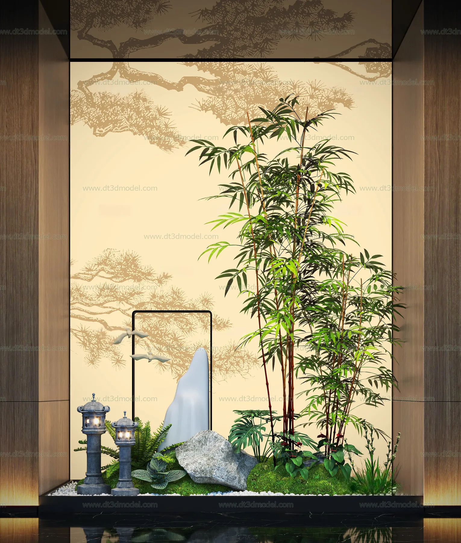 Miniature Garden 3D Scenes – Interior Plants – 071 – CORONA Render