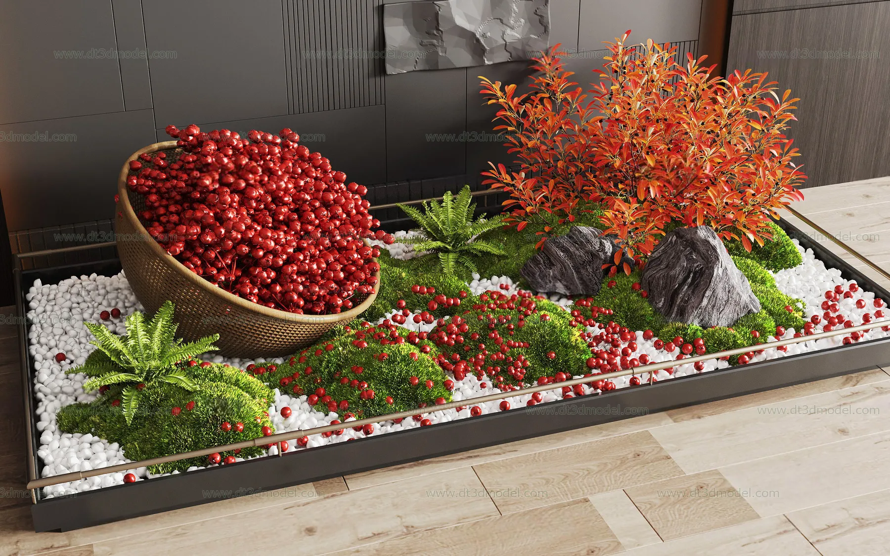 Miniature Garden 3D Scenes – Interior Plants – 073 – CORONA Render