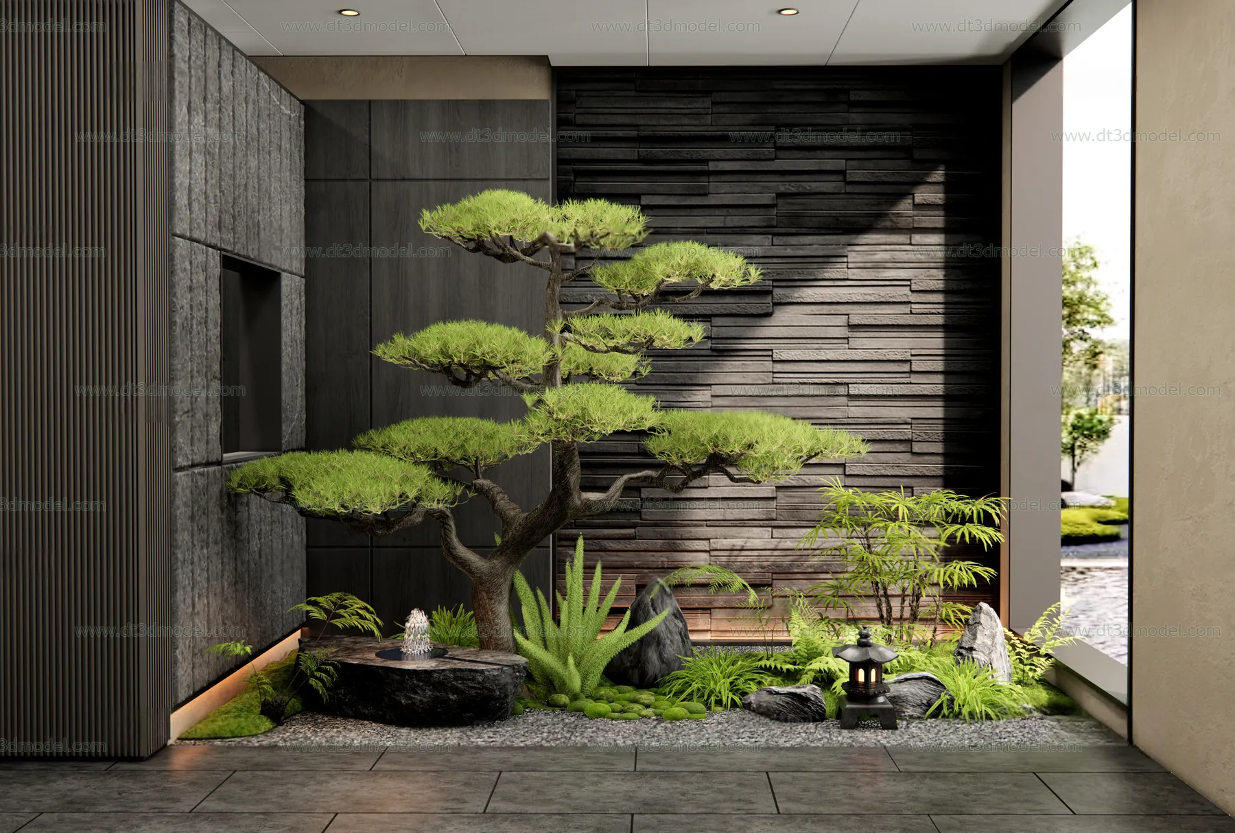 Miniature Garden 3D Scenes – Interior Plants – 075 – VRAY Render