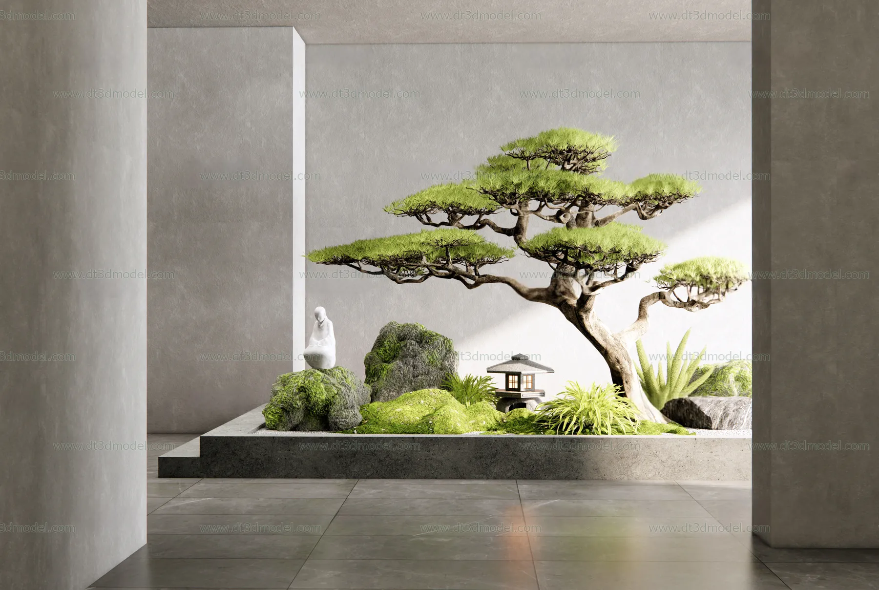 Miniature Garden 3D Scenes – Interior Plants – 076 – VRAY Render