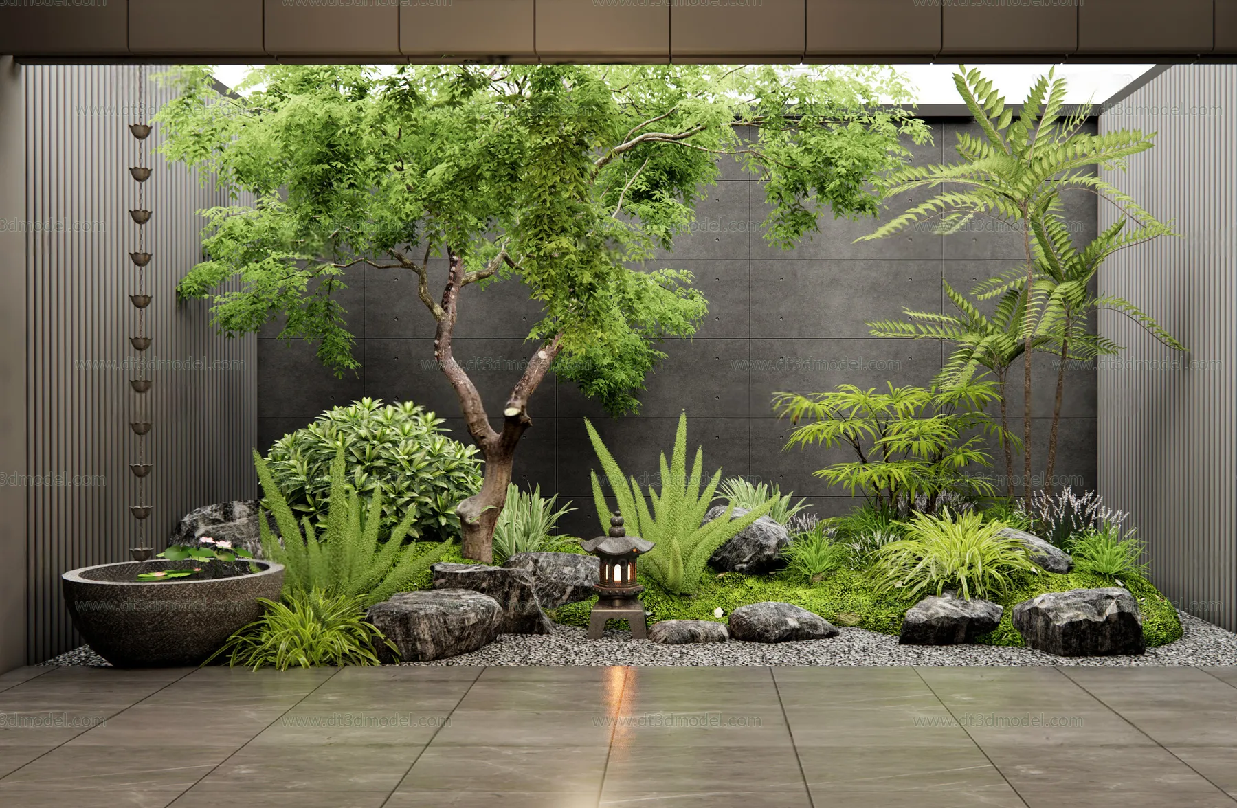 Miniature Garden 3D Scenes – Interior Plants – 077 – VRAY Render