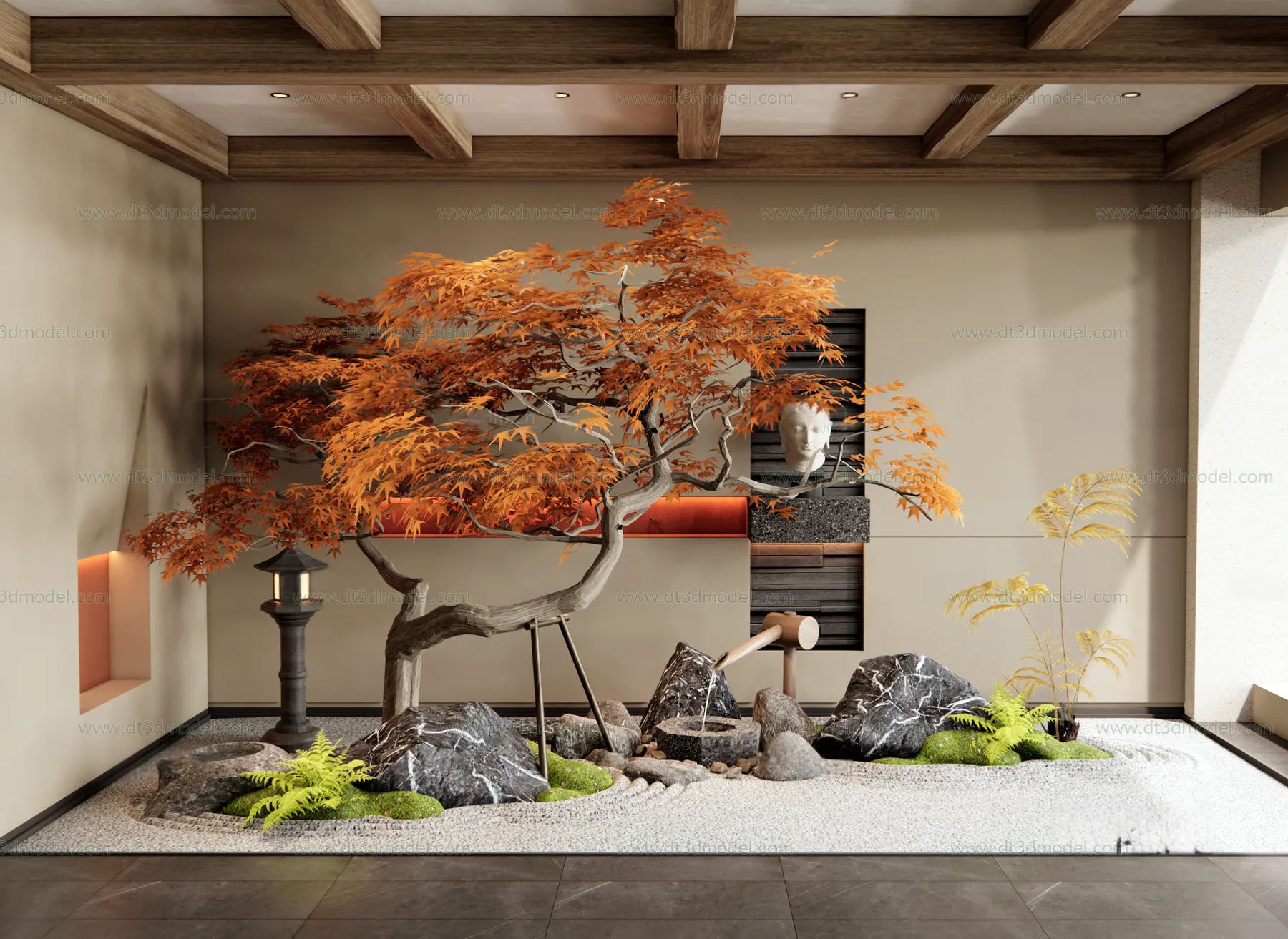 Miniature Garden 3D Scenes – Interior Plants – 087 – VRAY Render