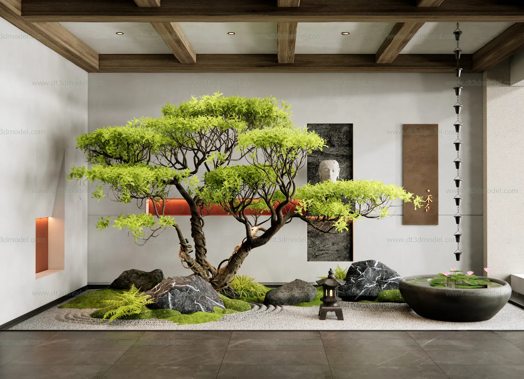 Miniature Garden 3D Scenes – Interior Plants – 095 – VRAY Render