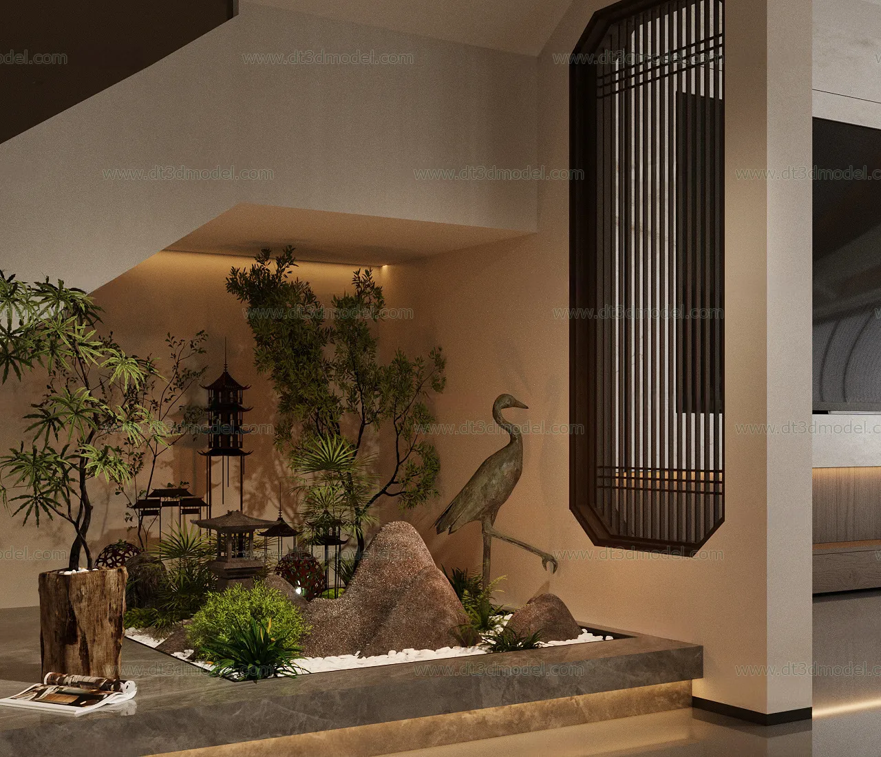 Miniature Garden 3D Scenes – Interior Plants – 098 – CORONA Render