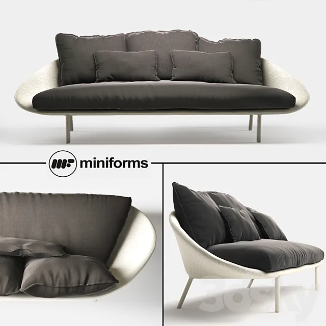 Miniforms LEM-x 3 seater sofa 3D Model Miniforms LEM-x 3 seater sofa 3D Model