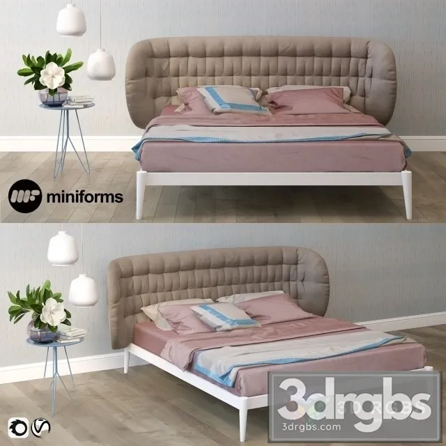Miniforms Shiko Capitone Bed 3D Model Download