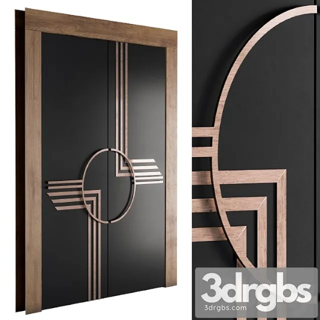Minimal Black And Gold Door 3D Model Download