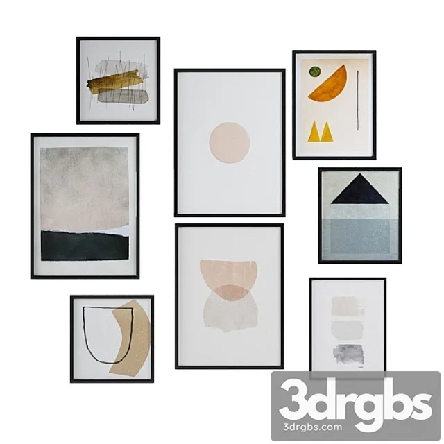 Minimal paintings set 3D Model Download