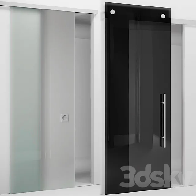 minimal quadro  Sliding door track 3D Model