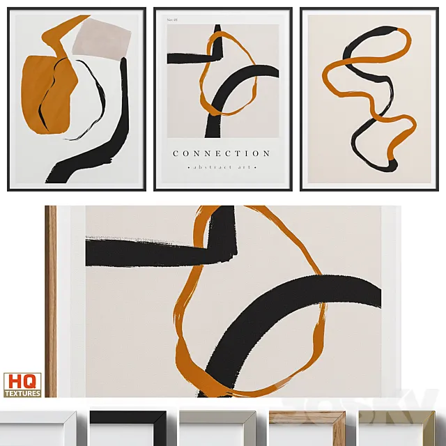 Minimalist Abstract Neutral Wall Art P-567 3D Model