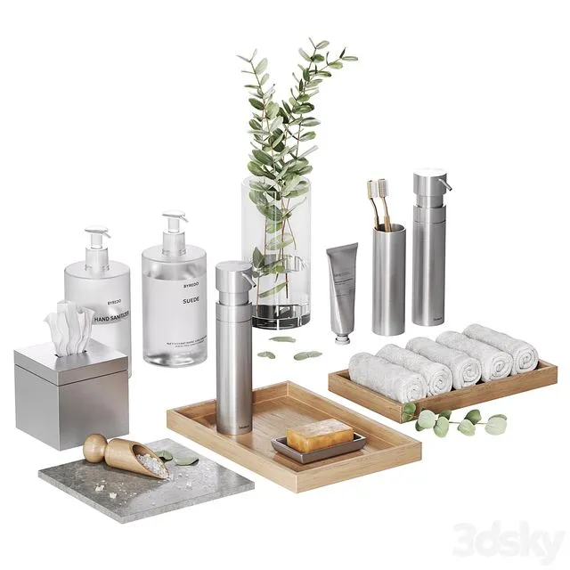 Minimalist bathroom accessories 3D Model