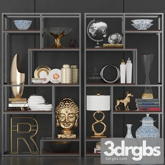 Minimalist shelving with decor and accessories for design projects 7 3D Model Download