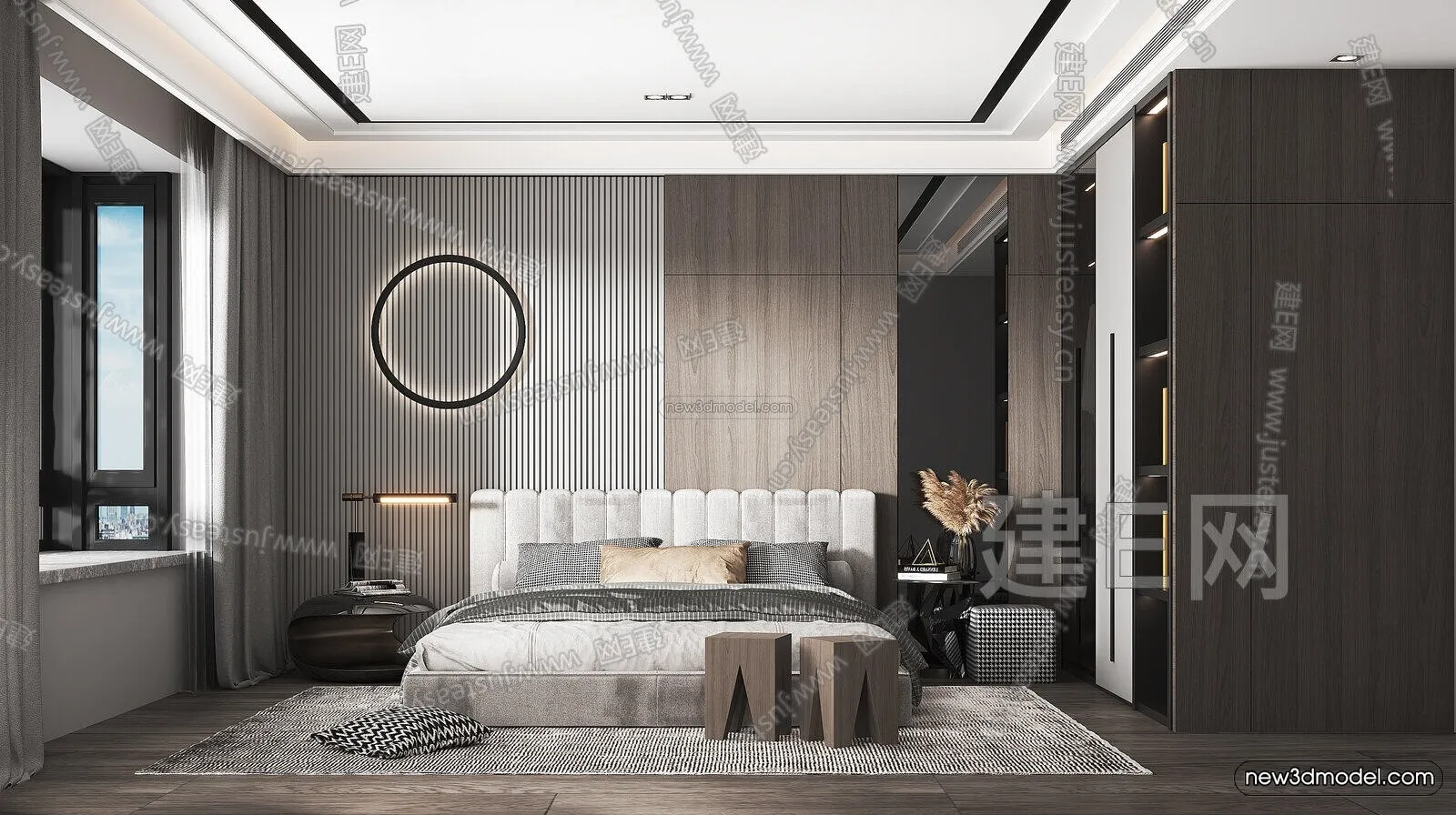 Minimalist Style Interior 3D Blocks – Bedroom 3D Model – 191 – VRAY
