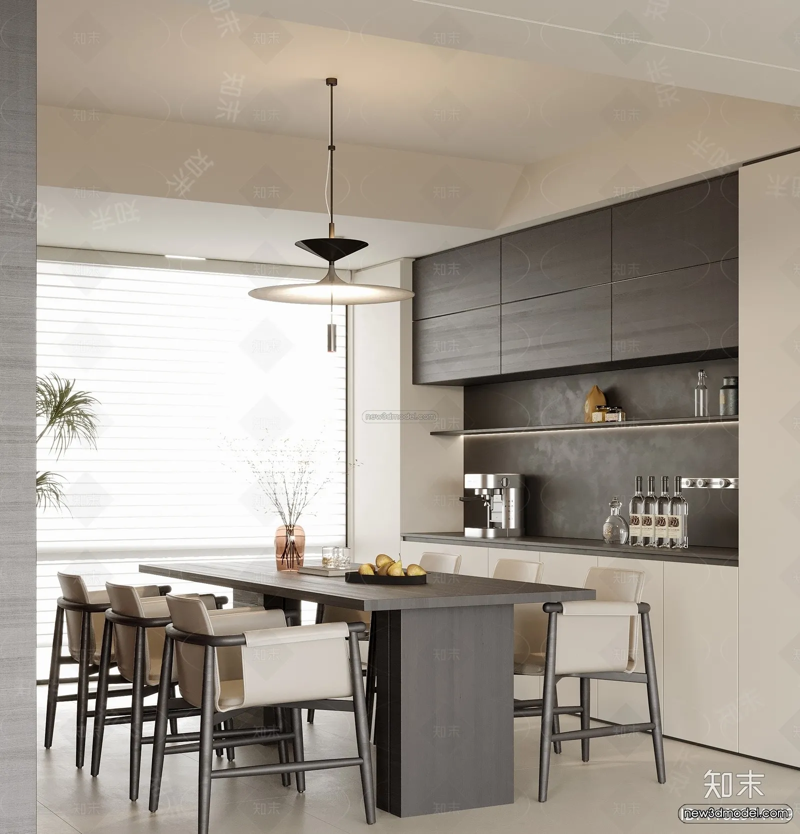 Minimalist Style Interior 3D Blocks – Dining Room 3D Model – 225 – VRAY Minimalist Style Interior 3D Blocks – Dining Room 3D Model – 225 – VRAY