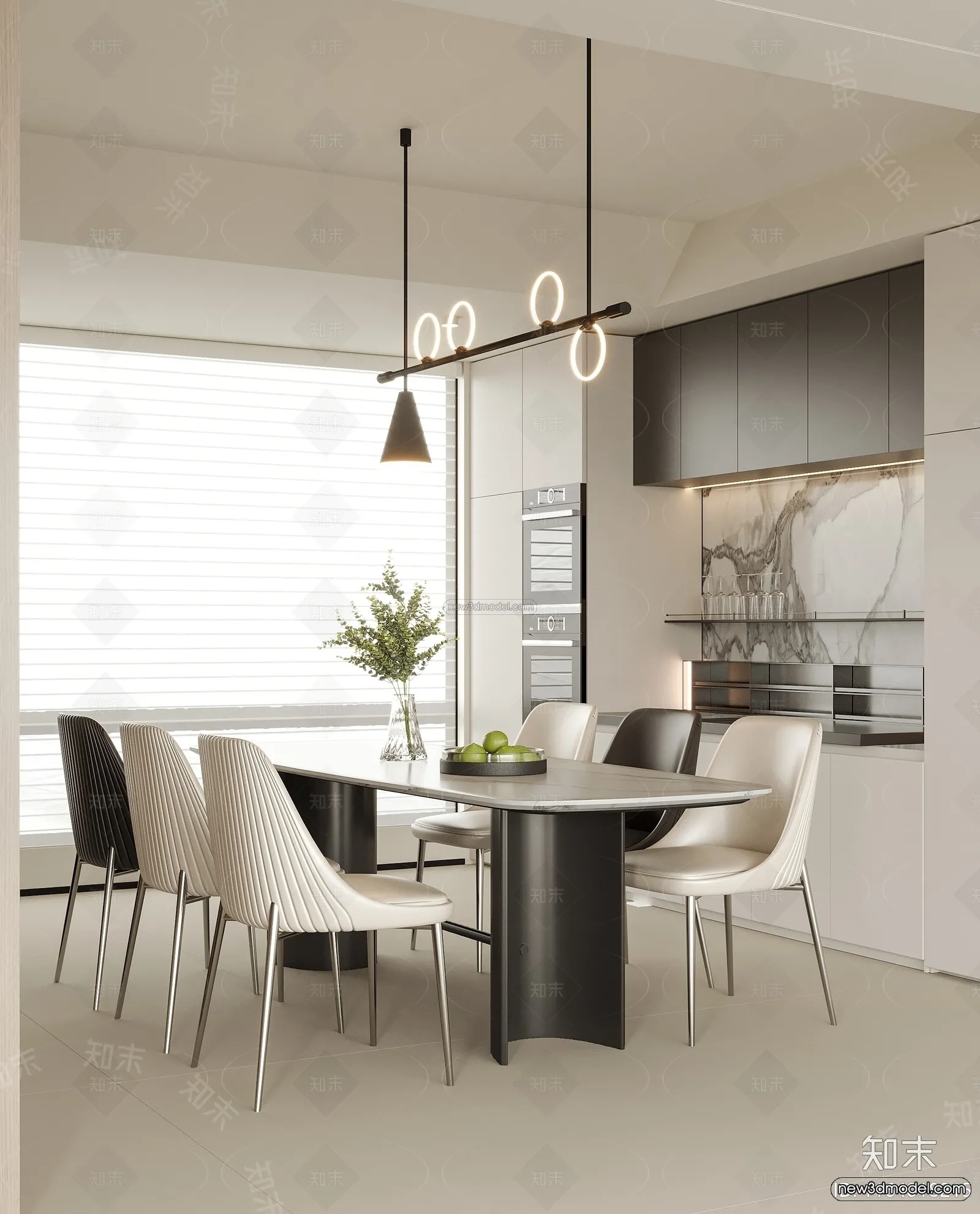 Minimalist Style Interior 3D Blocks – Dining Room 3D Model – 226 – VRAY Minimalist Style Interior 3D Blocks – Dining Room 3D Model – 226 – VRAY