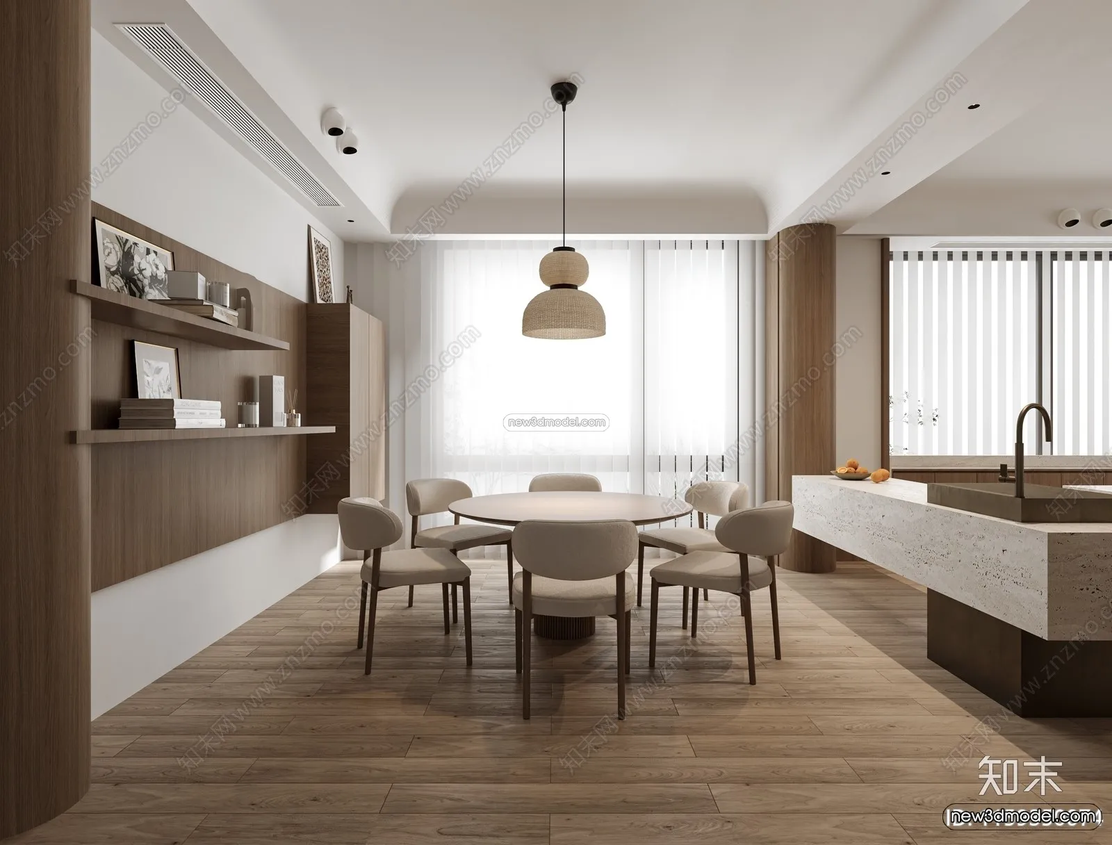 Minimalist Style Interior 3D Blocks – Dining Room 3D Model – 228 – VRAY Minimalist Style Interior 3D Blocks – Dining Room 3D Model – 228 – VRAY