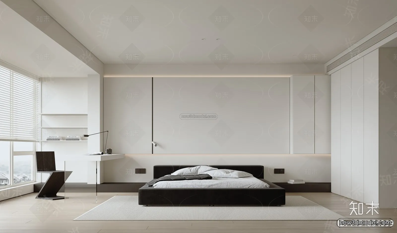 Minimalist Style Interior 3D Blocks – Living Room 3D Model – 110 – VRAY