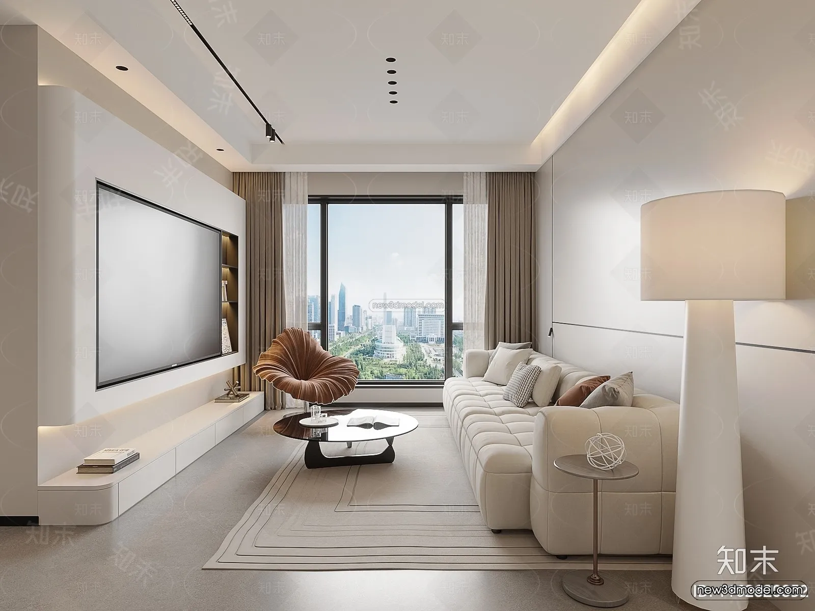 Minimalist Style Interior 3D Blocks – Living Room 3D Model – 145 – CORONA