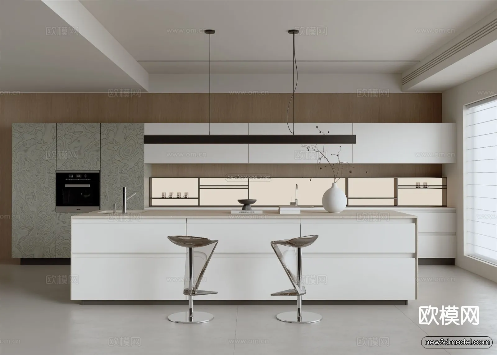 Minimalist Style Interior 3D Blocks – Study Room 3D Model – 269 – VRAY