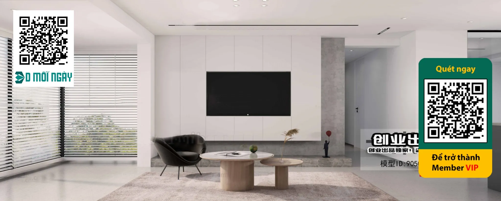 MINIMALIST STYLE – VRAY / CORONA – 3D MODEL – 4398