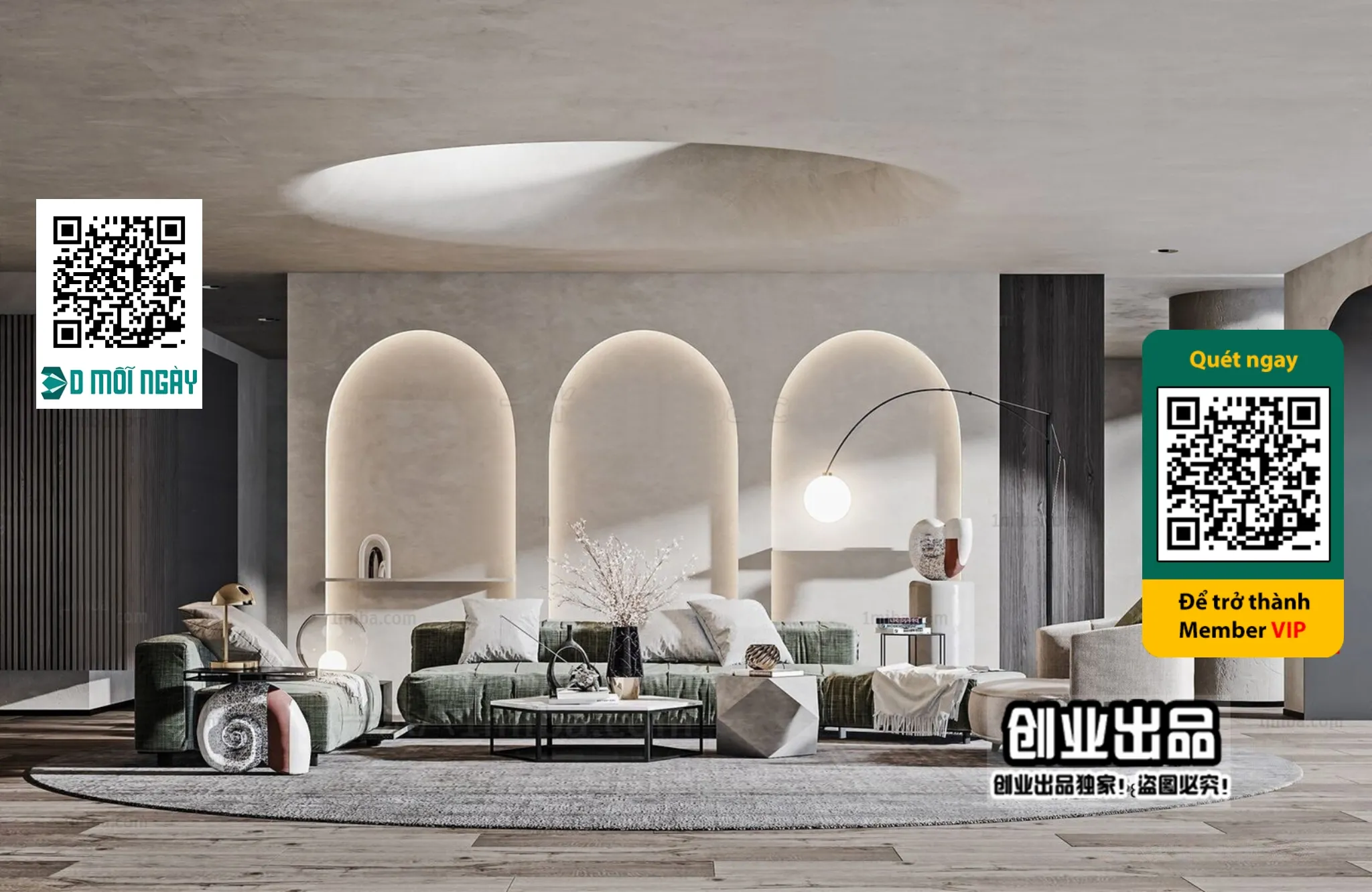 MINIMALIST STYLE – VRAY / CORONA – 3D MODEL – 4409