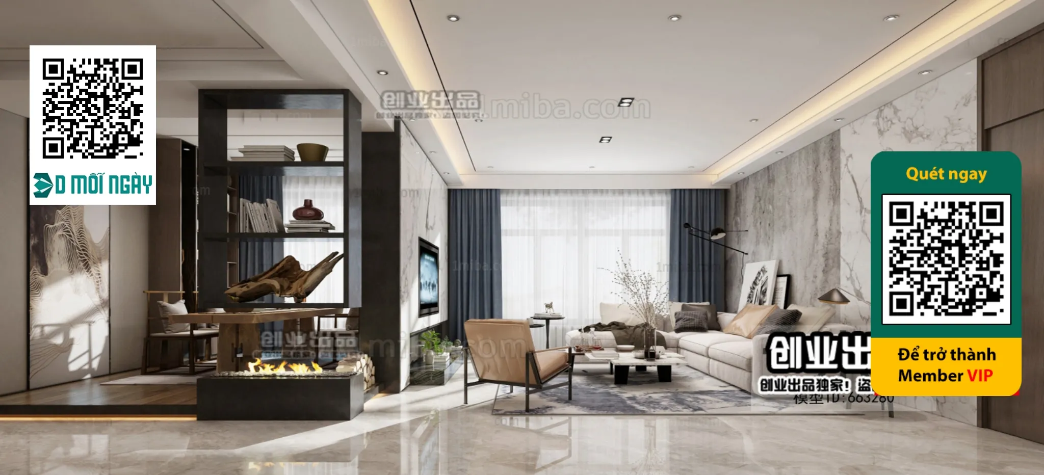 MINIMALIST STYLE – VRAY / CORONA – 3D MODEL – 4411